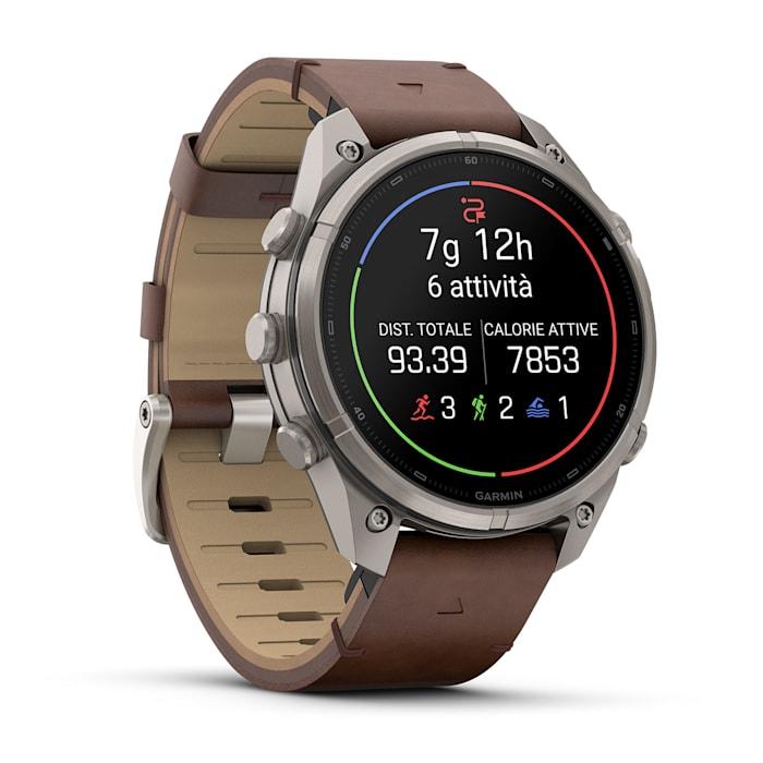 Fenix 9 Pro – inReach, 47mm, Titanio con cinturino in pelle Walnut