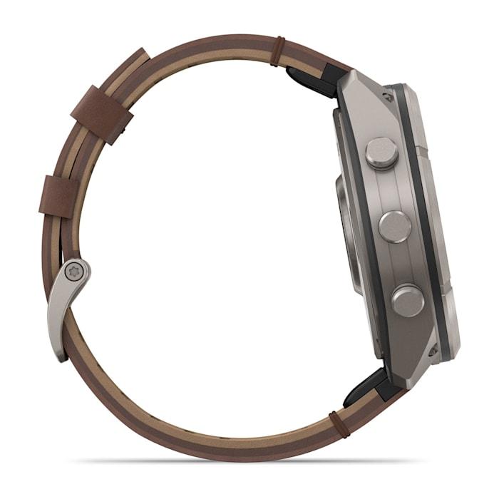 Fenix 9 Pro – inReach, 51mm, Titanio con cinturino in pelle Walnut