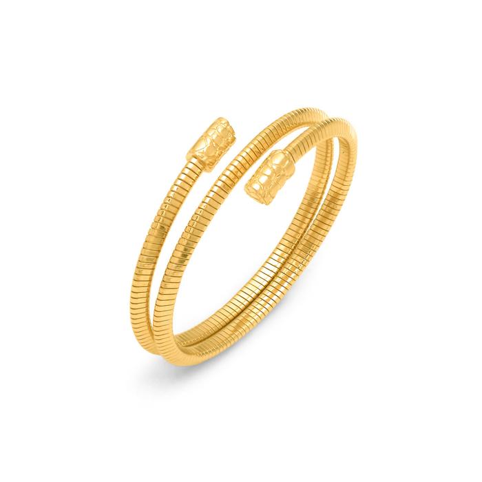 Bracciale Tubogas Croco Doppio Piccolo Dorato