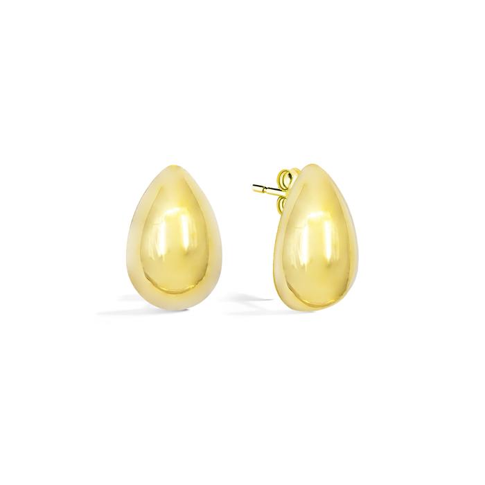 Orecchini Goccia in Oro e Smalto Bianco