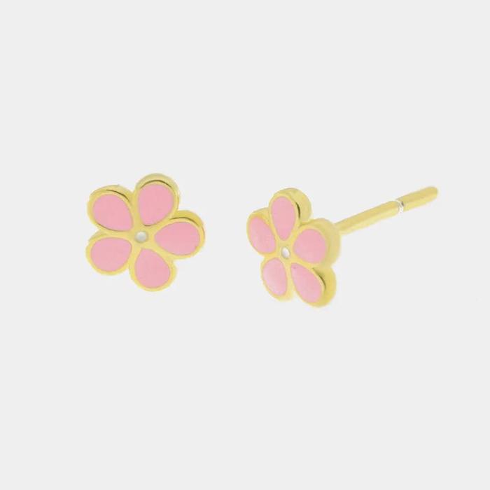Orecchini in Argento 925 con fiori rosa