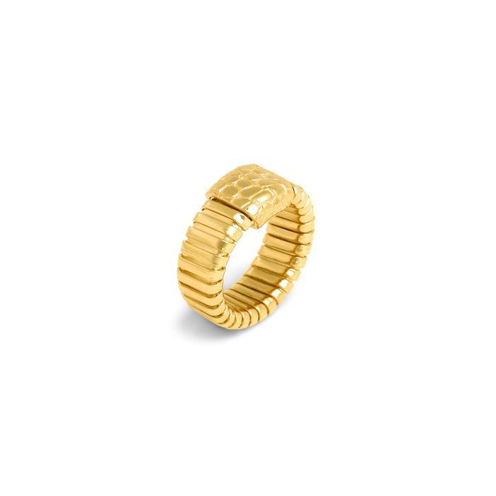 Anello Tubogas Croco Dorato