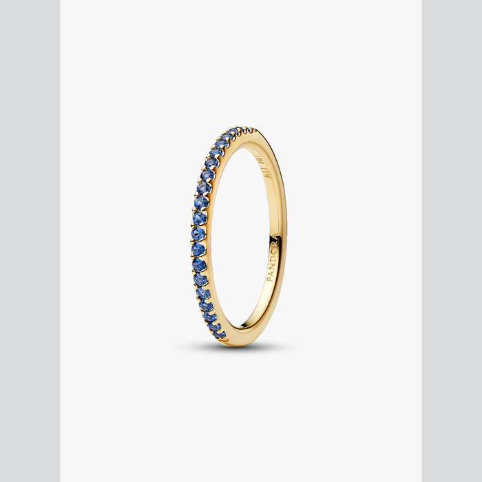 Anello Pavè Fascia Sottile Blu