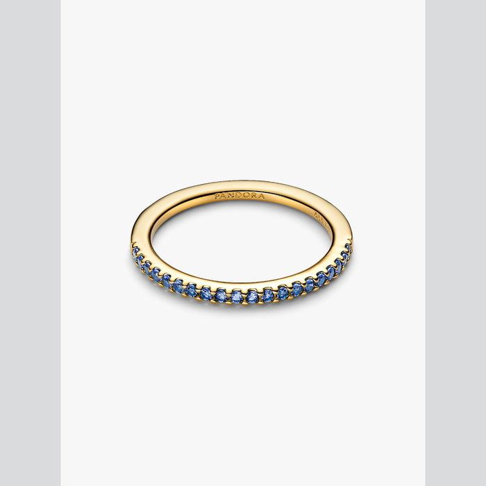 Anello Pavè Fascia Sottile Blu