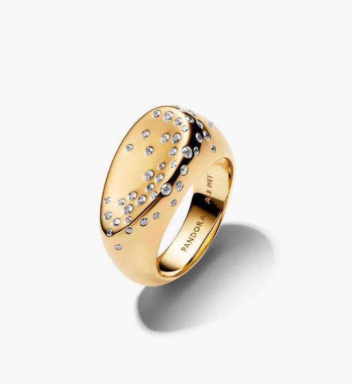 Anello Sigillo Grande con Pietre Luminose