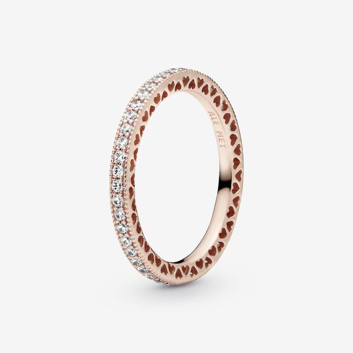 Anello a Fedina Cuori e Pietre
