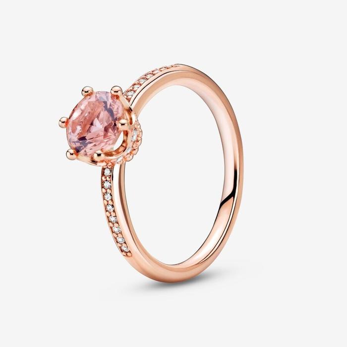 Anello Corona rosa Scintillante