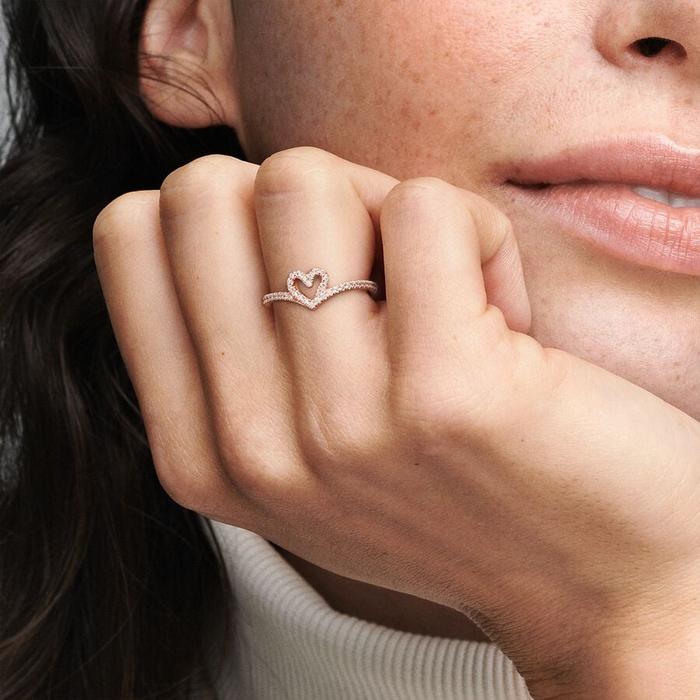 Anello Cuore Desiderio Scintillante