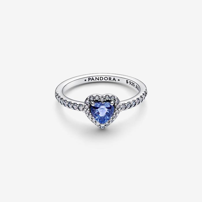 Anello Cuore in Rilievo Blu