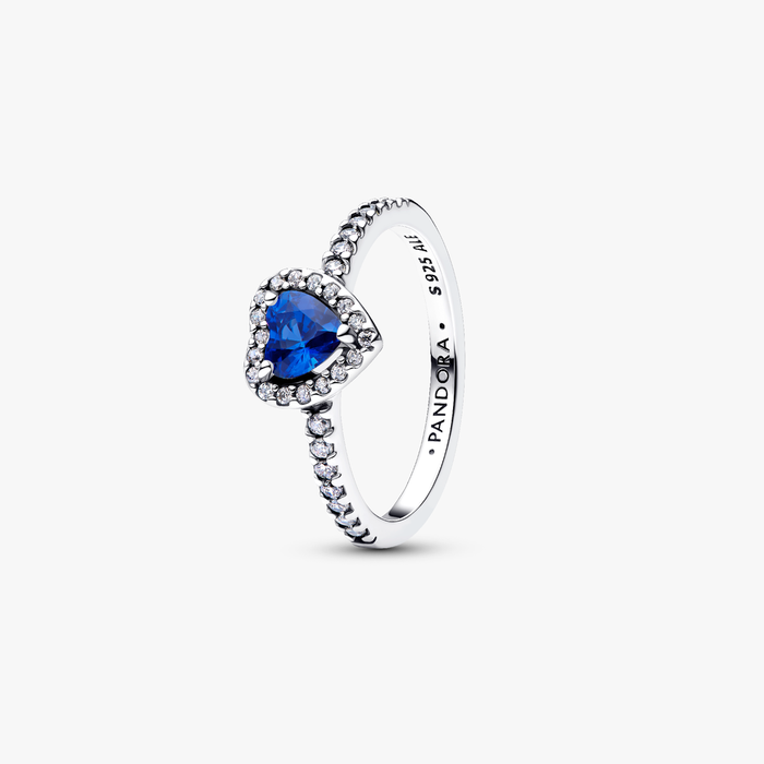 Anello Cuore in Rilievo Blu Intenso