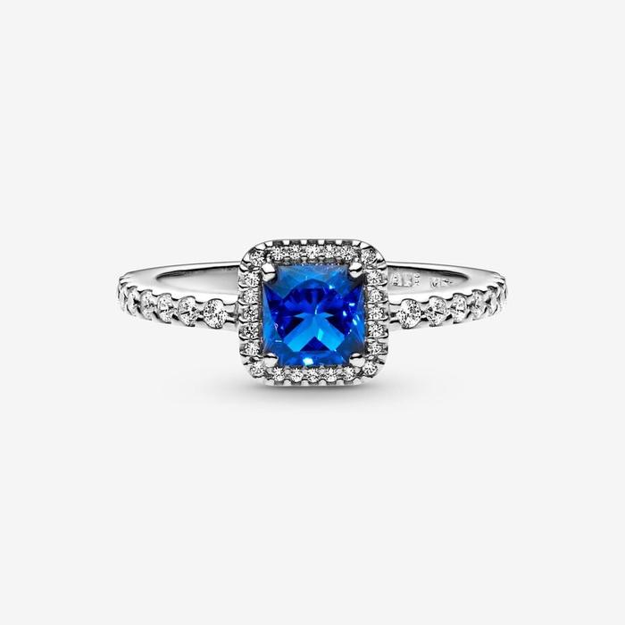 Anello Punto Luce Quadrato Blu