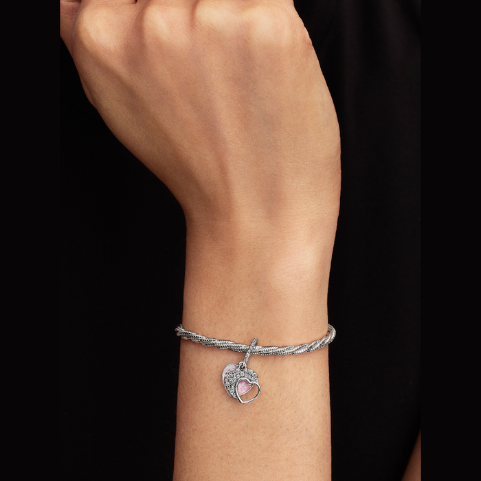 Charm Pendente Doppio Cuore Mamma Sei Bellissima