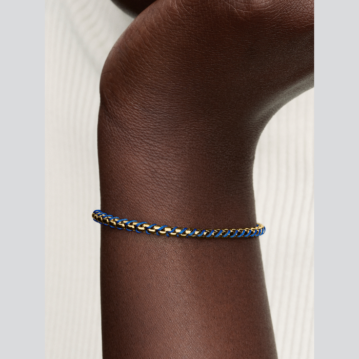 Bracciale Intreccio Tessuto Blu
