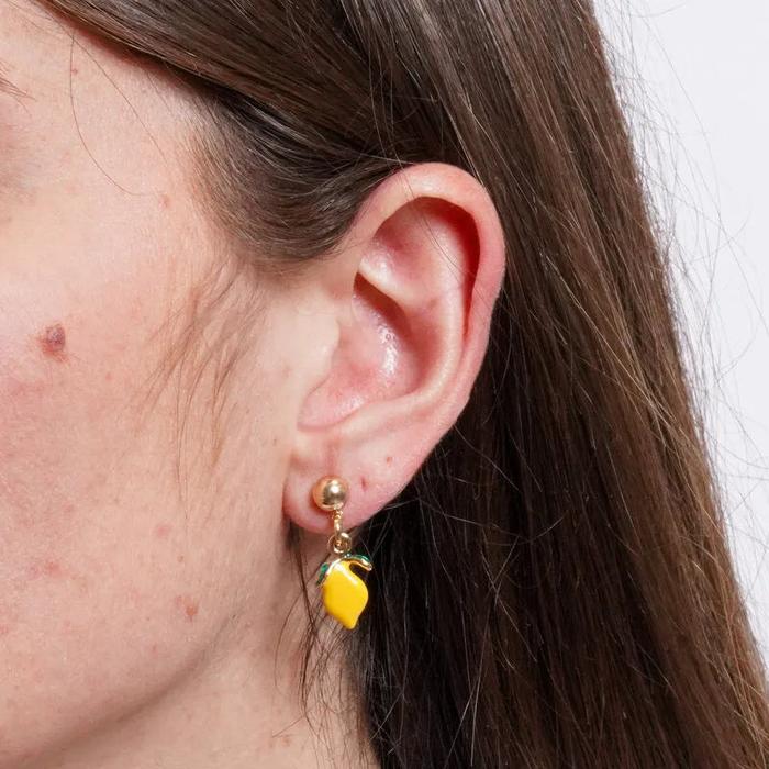 Orecchini in Metallo pendenti con limoni