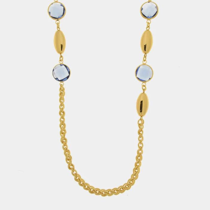 Collana in Metallo con cristalli blu