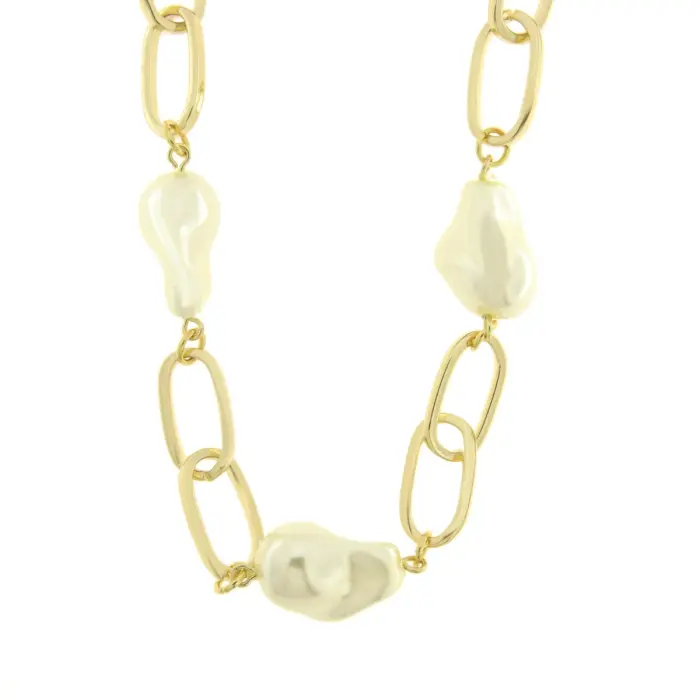 Collana in Metallo a catena con perle