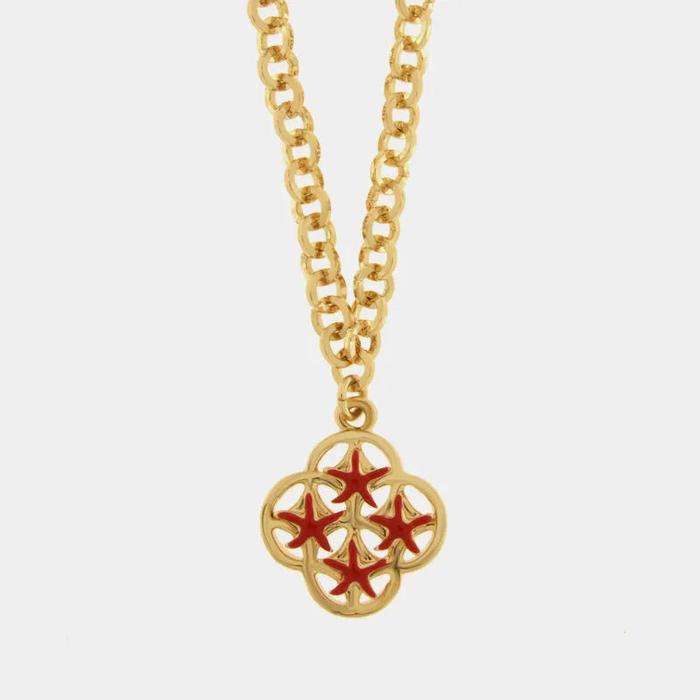 Collana in Metallo maiolica rossa