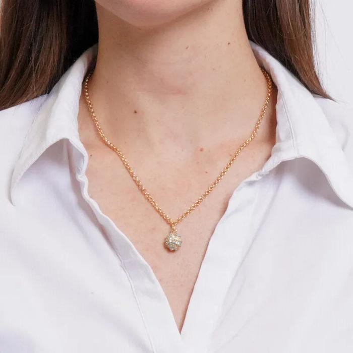 Collana in Metallo con riccio azzurro