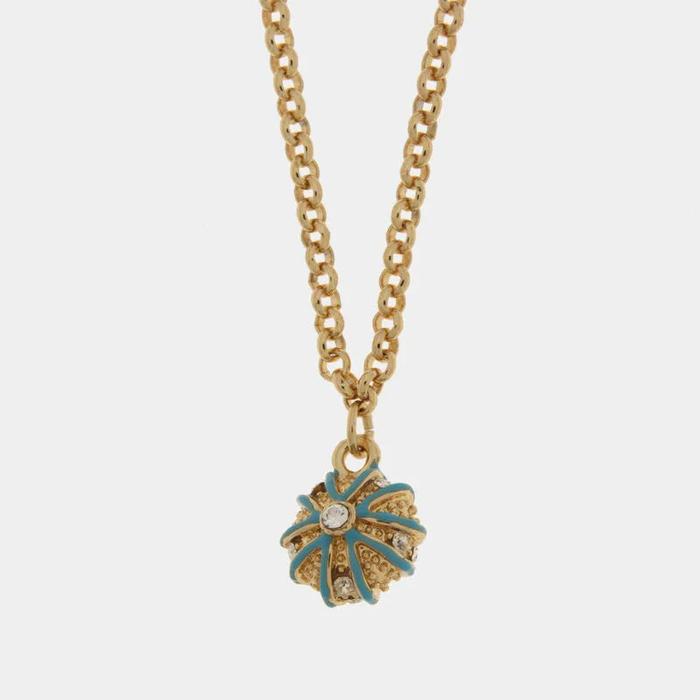 Collana in Metallo con riccio azzurro