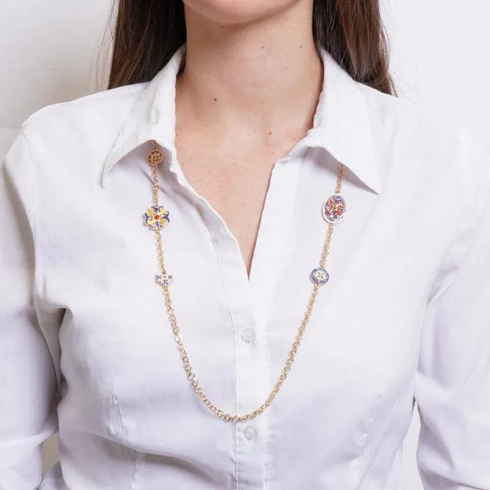Collana in Metallo con maioliche siciliane