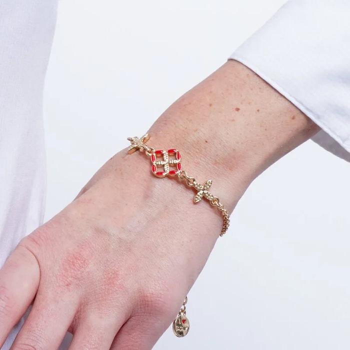 Bracciale in Metallo maiolica rossa