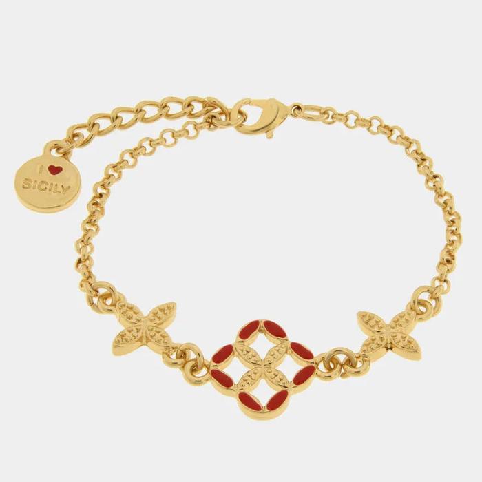 Bracciale in Metallo maiolica rossa