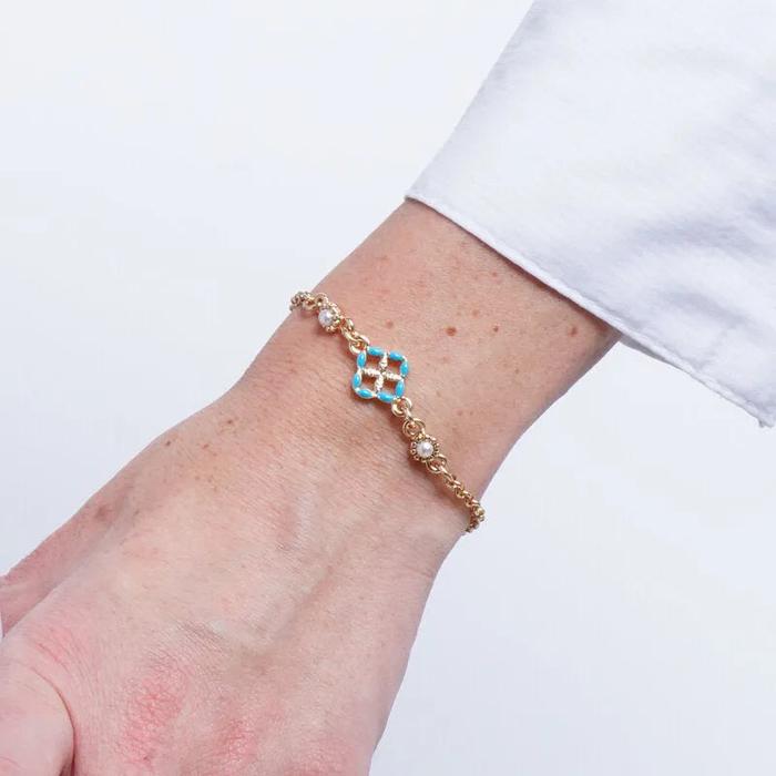 Bracciale in Metallo maiolica azzurra