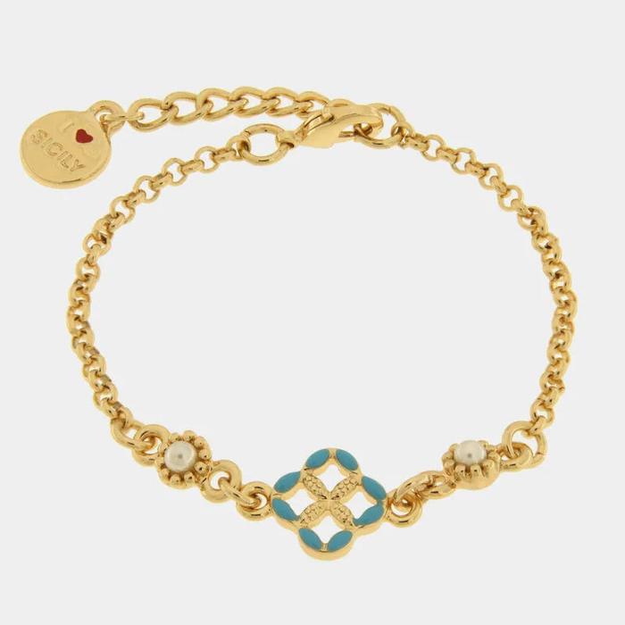 Bracciale in Metallo maiolica azzurra