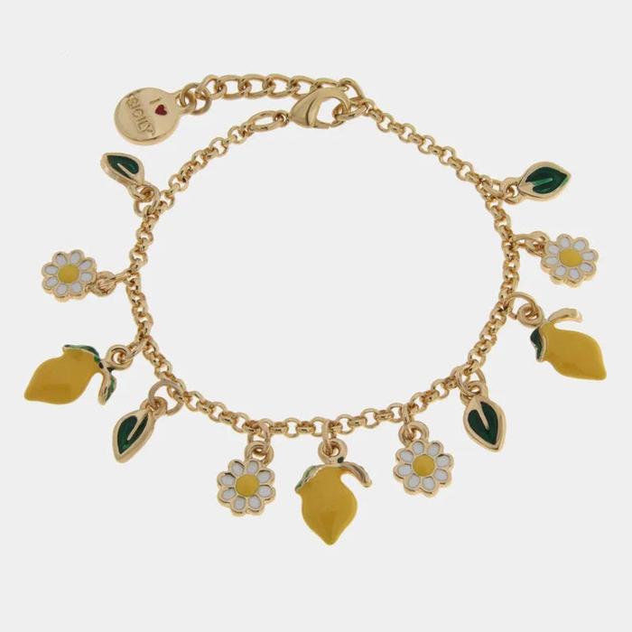 Bracciale in Metallo con limoni e margherite