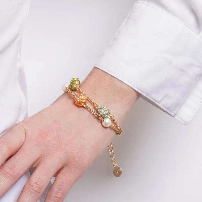 Bracciale in Metallo multifilo con ricci verde