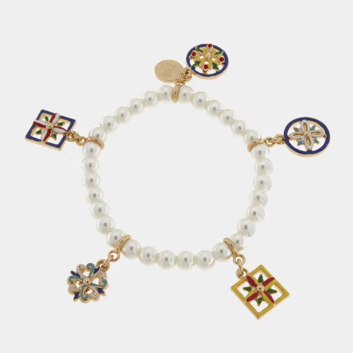 Bracciale in Metallo elastico con ciondoli