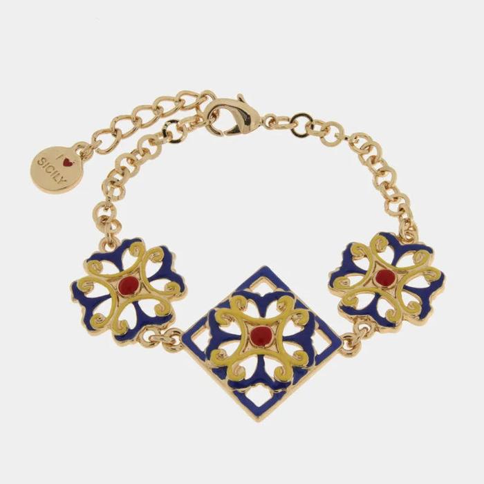 Bracciale in Metallo con ciondoli ispirati alle maioliche