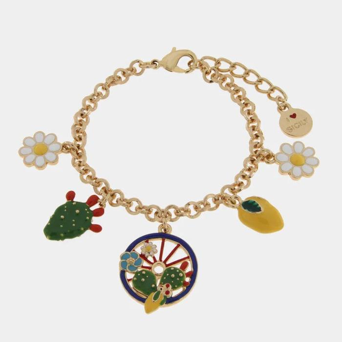 Bracciale in Metallo con ciondoli ispirati alla sicilia