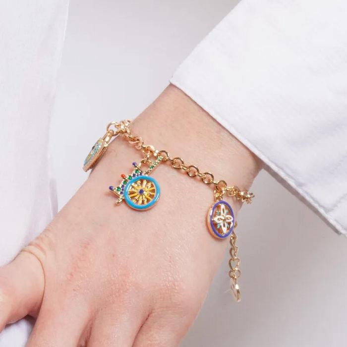 Bracciale in Metallo con ciondoli siciliani smaltati
