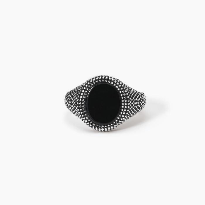 Anello chevalier con agata nera MASCALZONE