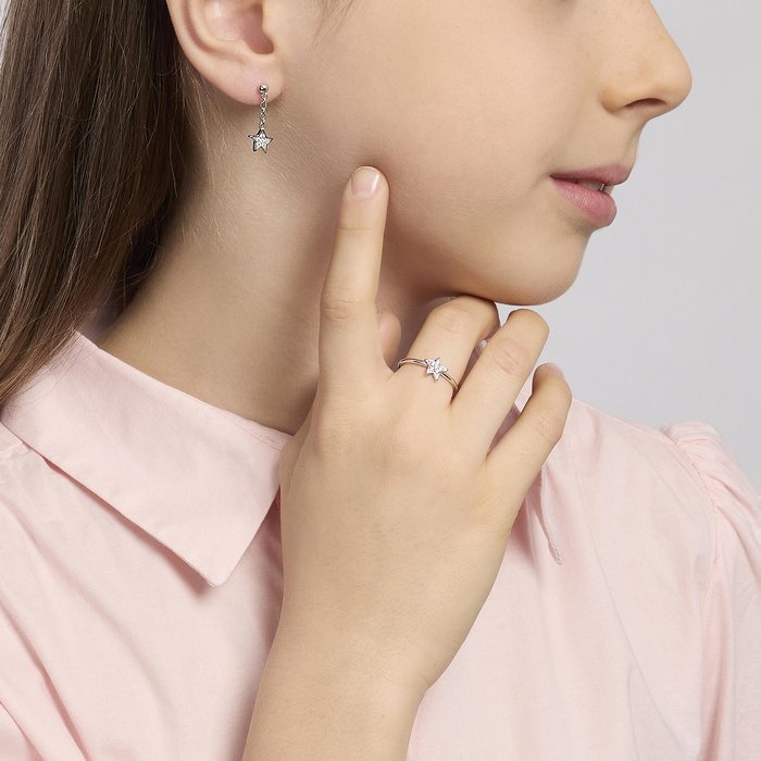 Anello in argento con stella pavè STELLA STELLINA