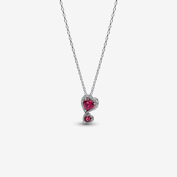 Collana Doppi Cuori Rossi