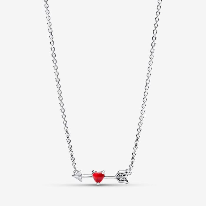 Collana Freccia e cuore in vetro di Murano
