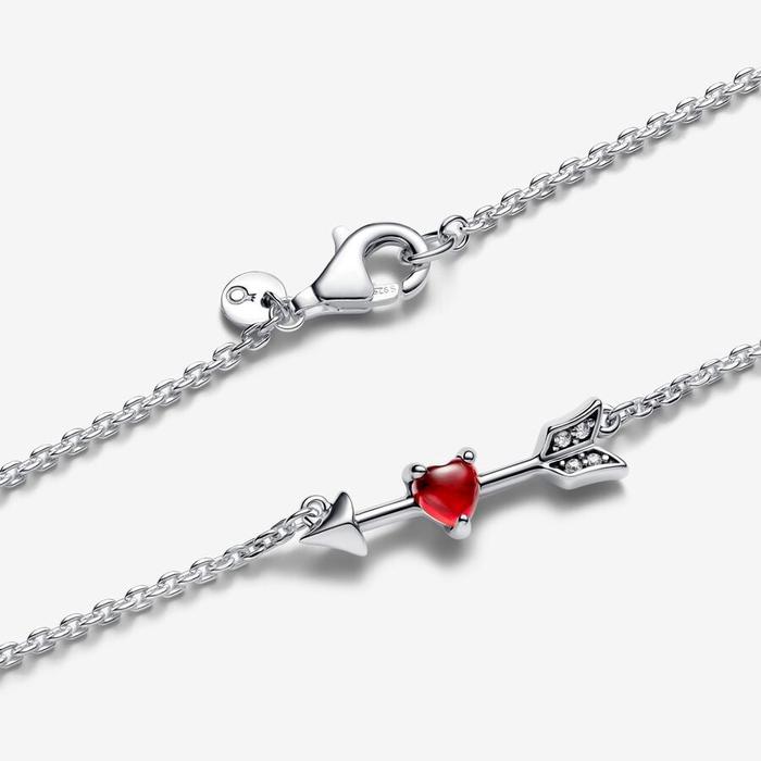 Collana Freccia e cuore in vetro di Murano