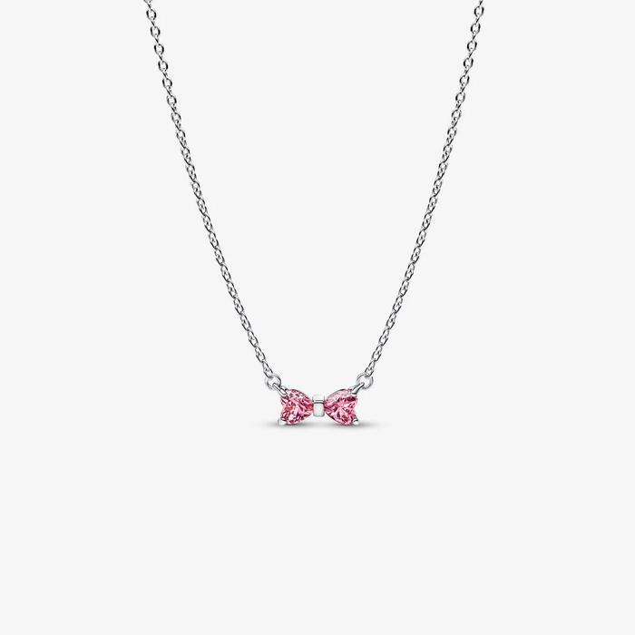 Collana Fiocco Luminoso Rosa