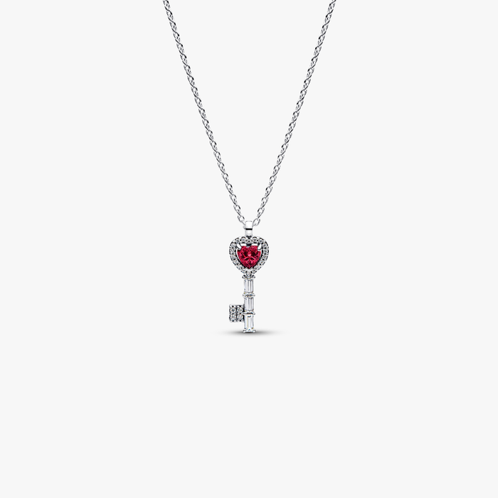 Collane e Pendenti Collana Chiave con Cuore Rosso