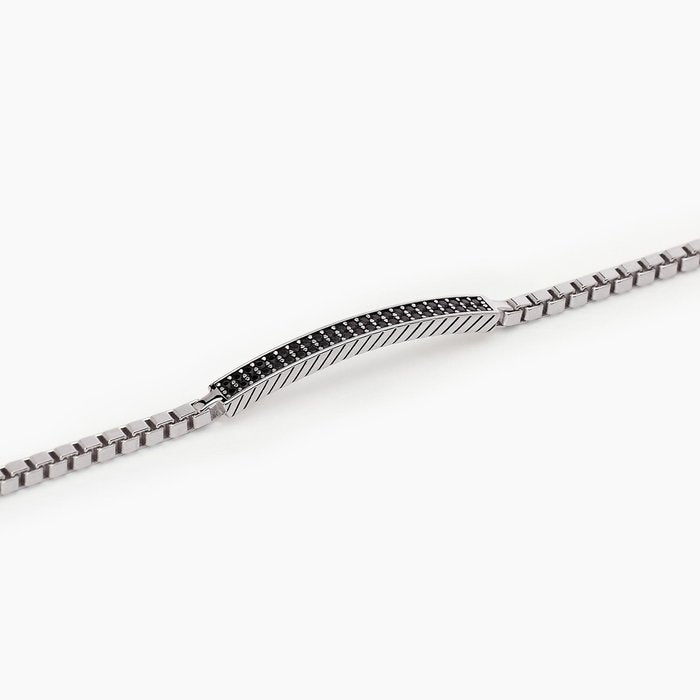 Bracciale con catena veneta e piastra in pavè COSMOPOLITAN