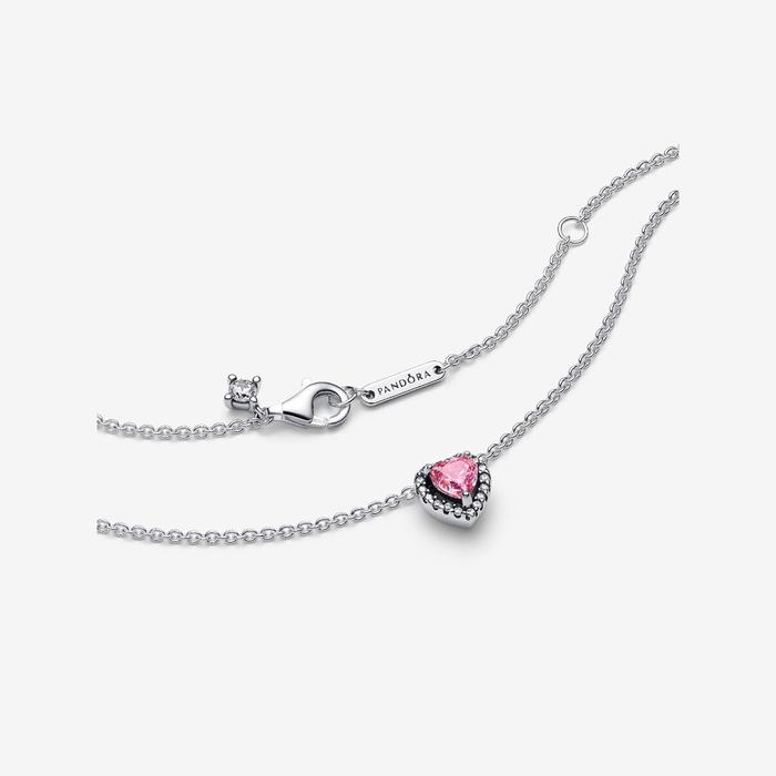 Collana Cuore in Rilievo Rosa