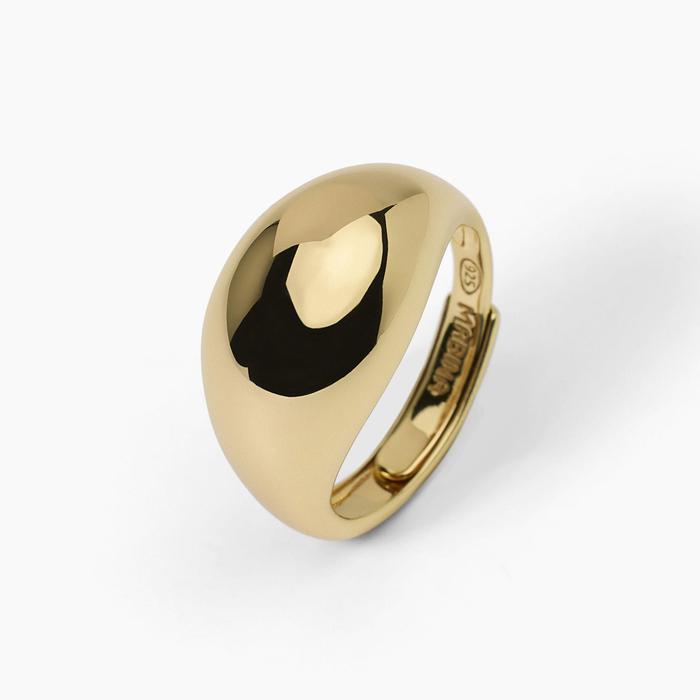 Anello chevalier in argento dorato NICOLE
