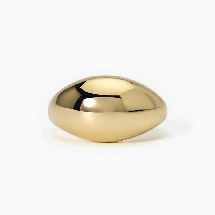 Anello chevalier in argento dorato NICOLE