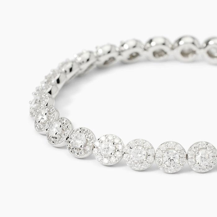 Bracciale tennis in argento con zirconi bianchi MILANESIENNE