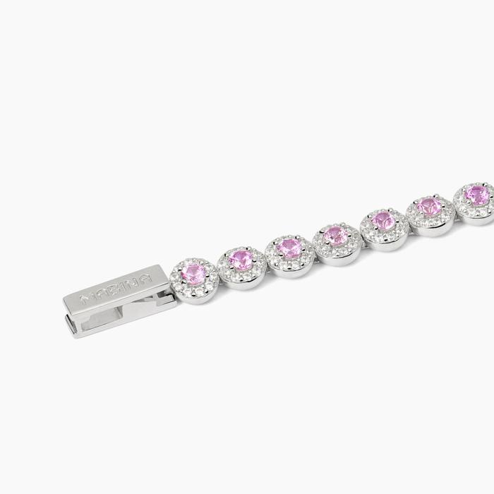 Bracciale tennis in argento con tormalina sintetica MILANESIENNE
