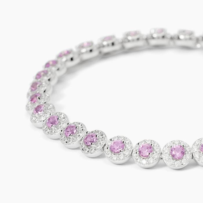 Bracciale tennis in argento con tormalina sintetica MILANESIENNE