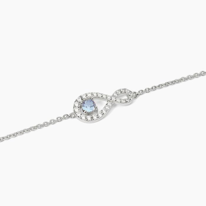 Bracciale in argento rodiato con catena forzatina e infinito ENDLESS