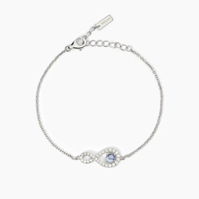 Bracciale in argento rodiato con catena forzatina e infinito ENDLESS